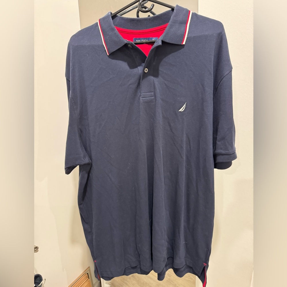 Nautica Navy Polo with Red & White Trim Big & Tall NWT 2XL